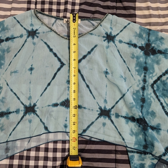 Teal Unity World Wear Handkerchief Blouse - Picture 3 of 4